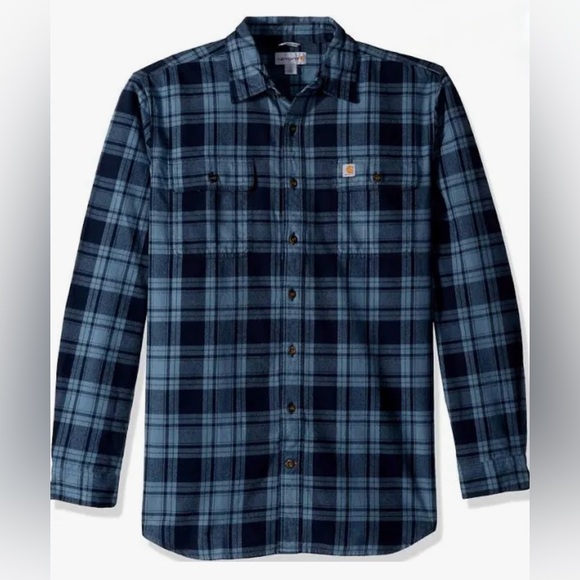 Carhartt Blue Plaid Men's Jacket - Picture 1 of 9